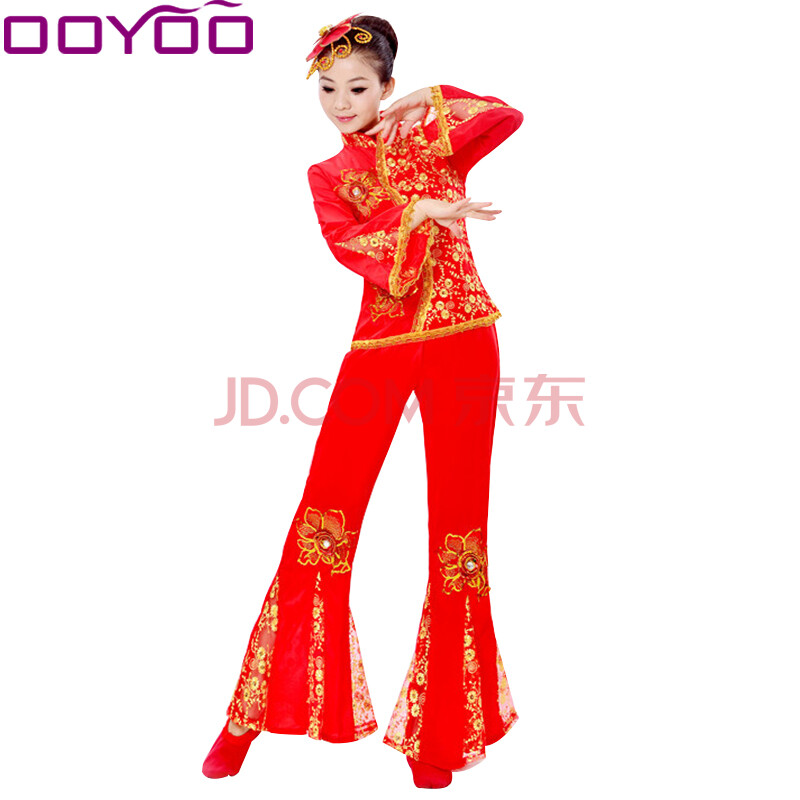 语 新款秧歌服演出服装腰鼓舞扇子舞服装中老年秧歌服广场舞服装 红色