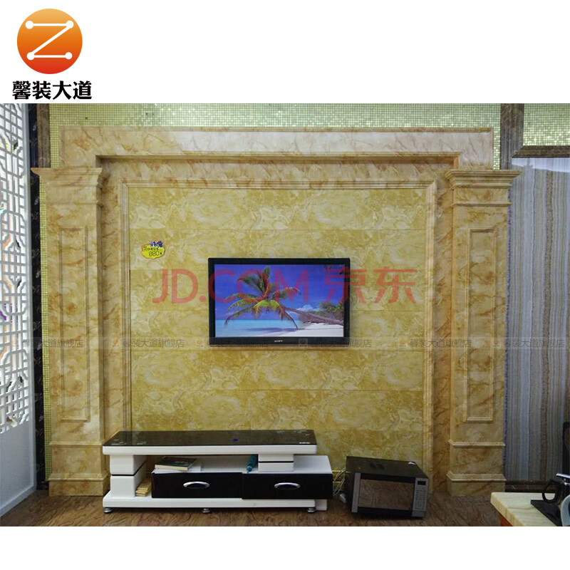 定做客厅仿大理石背景墙欧式仿石材罗马柱电视墙面墙装饰电视背景墙