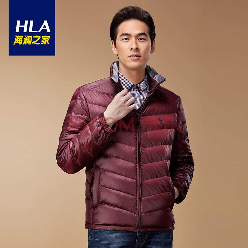 heilan home/海澜之家2015冬季新品男装羽绒服外套hwraj4a044a 暗红(d