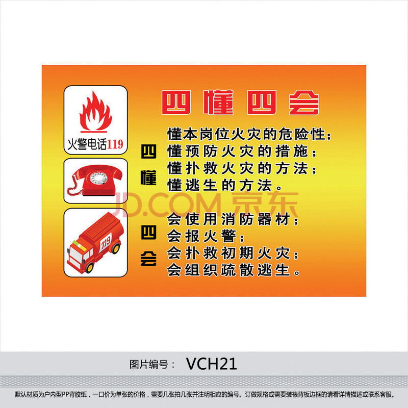 消防安全四会四懂四能力矢量图|消防安全四个