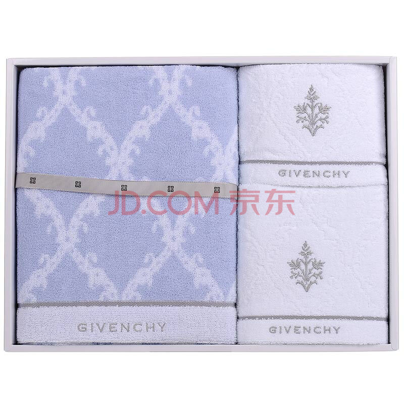 纪梵希 givenchy 蓝白拼色纯棉毛巾三件套礼盒装gr50223