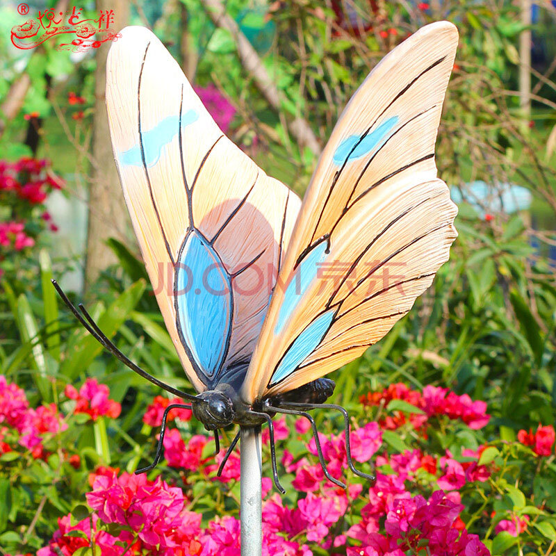 悦吉祥 玻璃钢园林景观别墅庭院花园摆件户外仿真蝴蝶玻璃钢动物雕塑