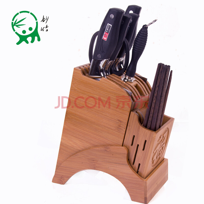 妙竹(miaozhu) 妙竹刀架楠竹菜刀架刀座厨房多功能置物架厨房用品创意