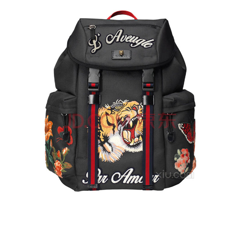 gucci 古驰 男士虎头刺绣双肩包【图片 价格 品牌 】图片