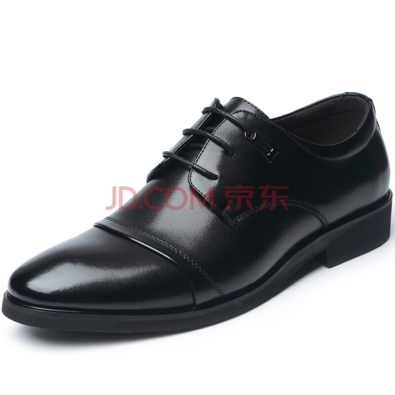 波图蕾斯皮鞋男英伦系带商务休闲正装鞋休闲皮鞋子 黑色(时尚款) 42