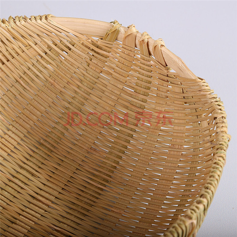 手工编织竹篮竹筐淘米箩全青编织竹编水果篮竹篓淘米篮 大号32cm