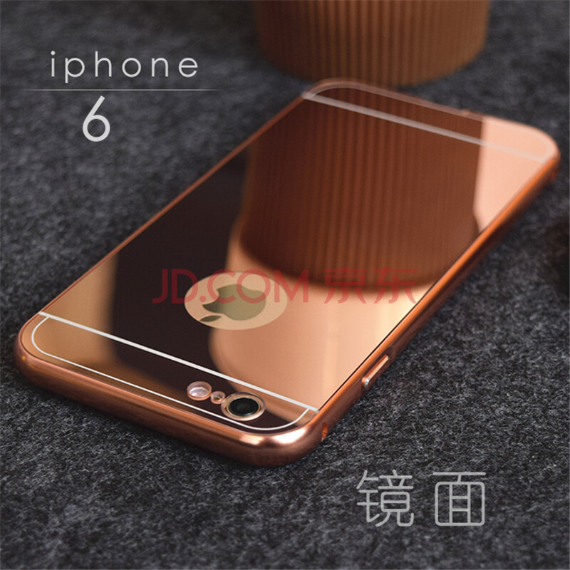 7金属边框iphone6 plus玫瑰金 镜面防摔 苹果6plus-金色