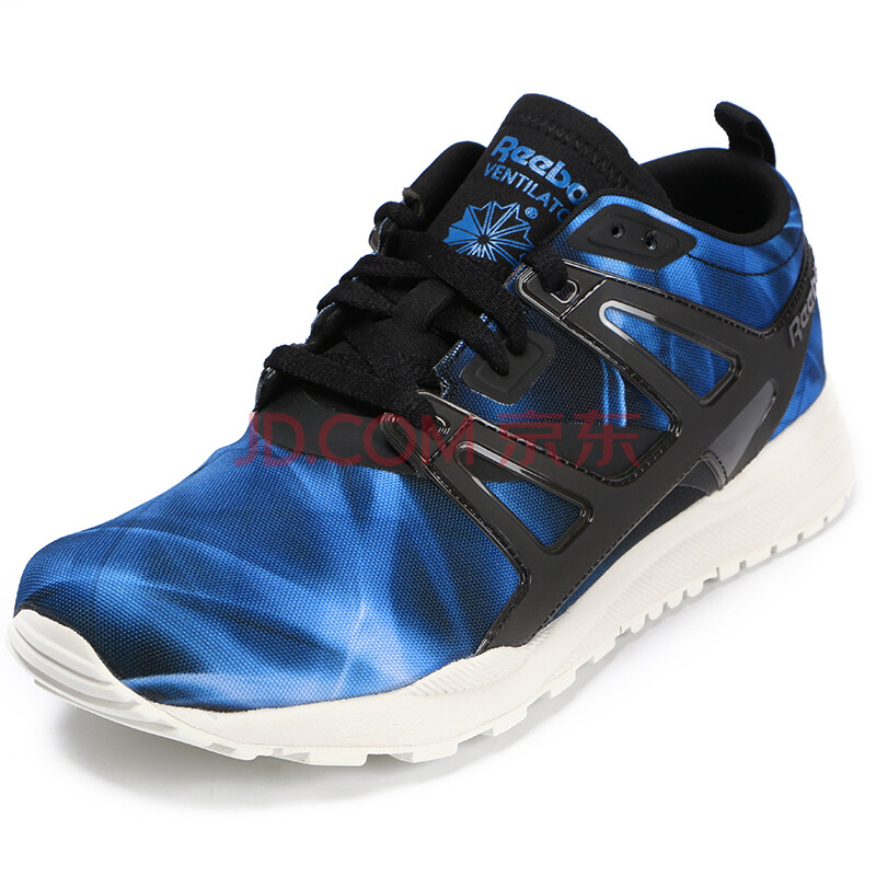 REEBOK Èñ²½ ÄÐÊ¿ºÚÉ«ÅäÀ¶É«Ö¯ÎïÆ½µ×ϵ´øÔ˶¯ÐÝÏÐЬ V69416 9/42Âë