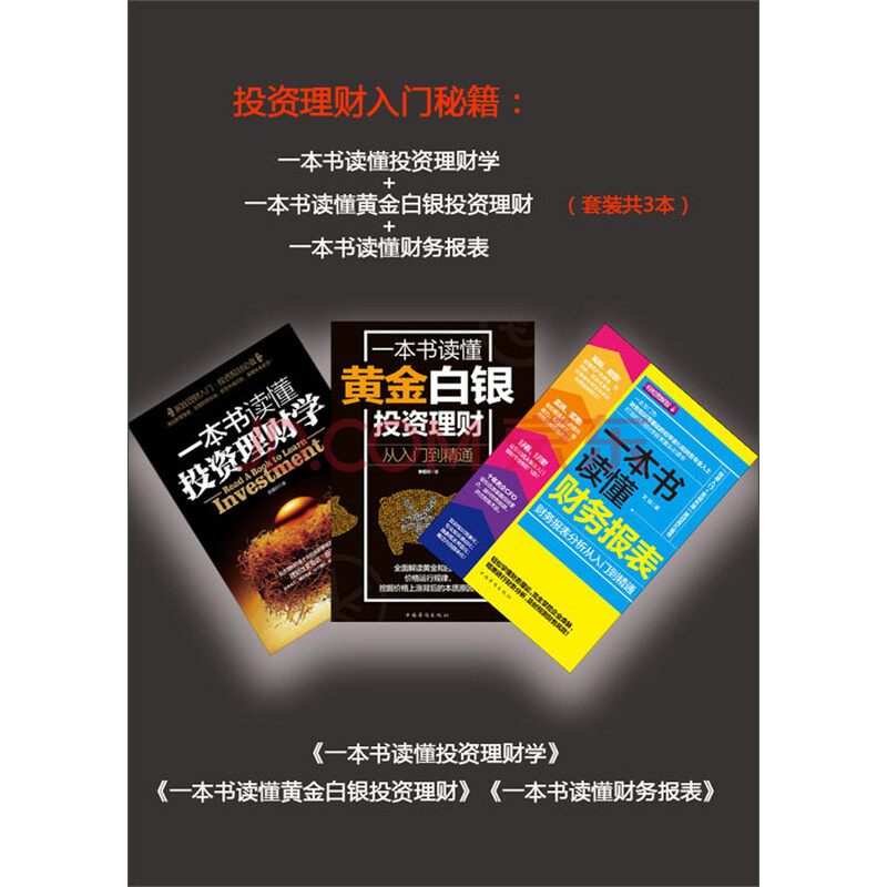 投资理财入门秘籍:一本书读懂投资理财学+一本书读懂黄金白银投资理财+一本书读懂财务报表(套装共3本)