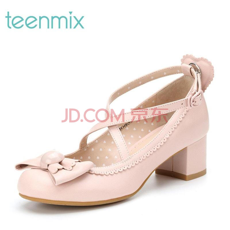 Teenmix/ÌìÃÀÒâ´º¼¾É½ÑòƤٵ¥Ð¬ÌðÐĻʺóµÄ²è»á6H905AQ7 ·ÛÉ« 37