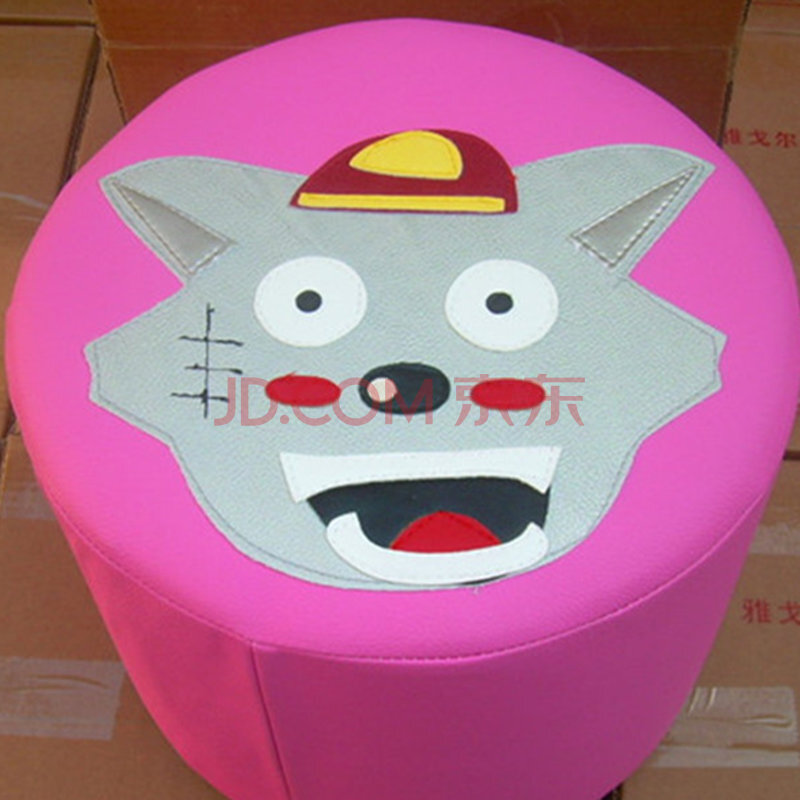 快朵小屋 椅子卡通皮蹲凳 实木宝宝凳子客厅小凳子 创意动物表情凳子