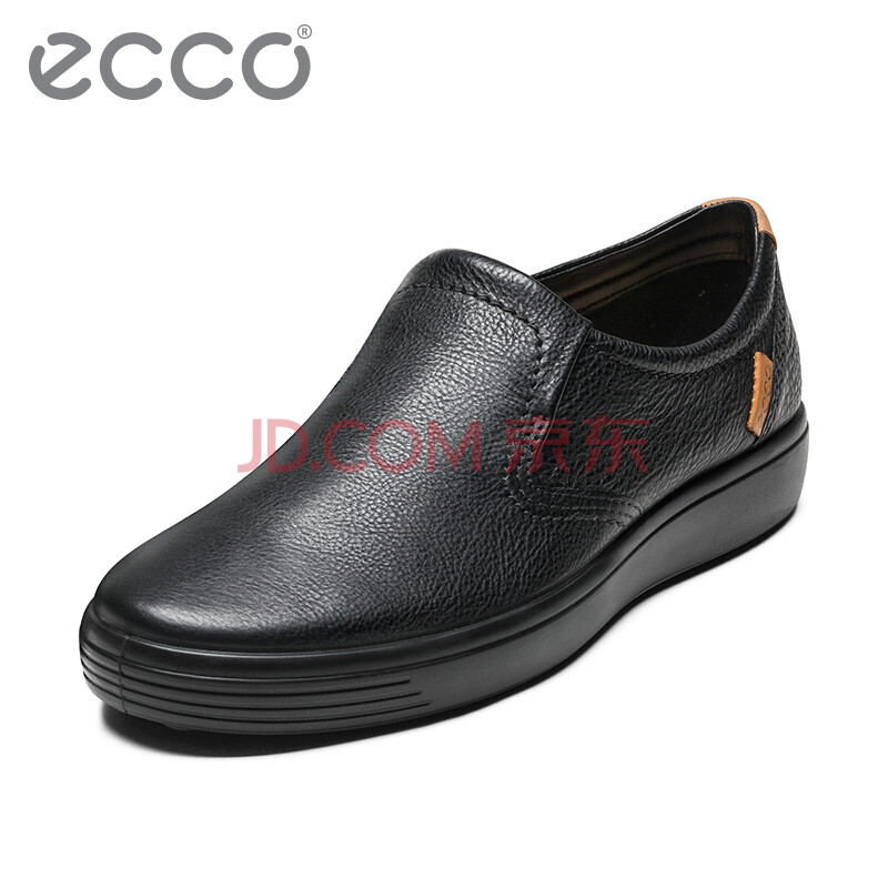 ECCO爱步 酷感现代时尚拼接牛皮休闲鞋 轻便缓震透气套脚男鞋 柔酷7号 430034 黑色43003411001 41