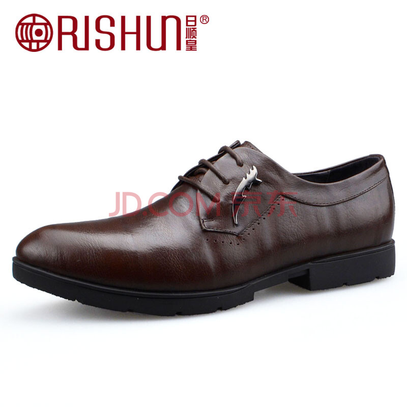 日顺皇 男士商务休闲舒适浅色系皮鞋卡其色 2