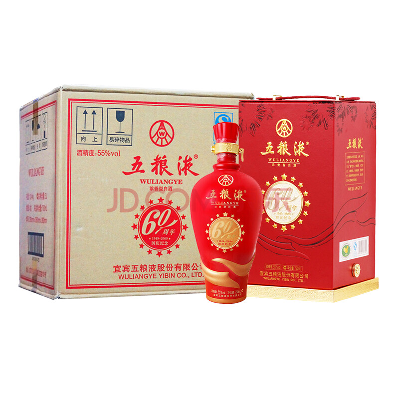 ÎåÁ¸Òº60ÖÜÄê¹úÇì¼ÍÄî¾Æ 55¶È 2012ÄêÉú²úÀÏ¾Æ 750ml*4(ÕûÏä)