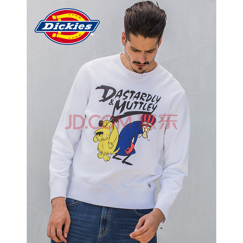 Dickies Wacky RacesºÏ×÷ÄÐŮͬ¿î ëȦ²¼Ó¡»¨Ô²ÁìÎÀÒÂ173U30WR02 WH°×É« L/175