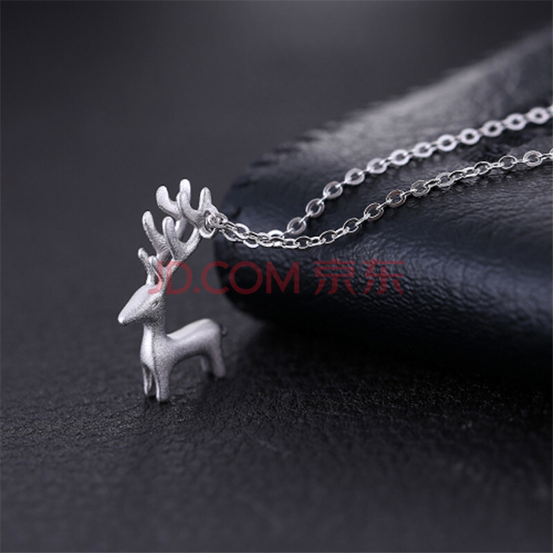辉梦925银项链小鹿锁骨链麋鹿吊坠