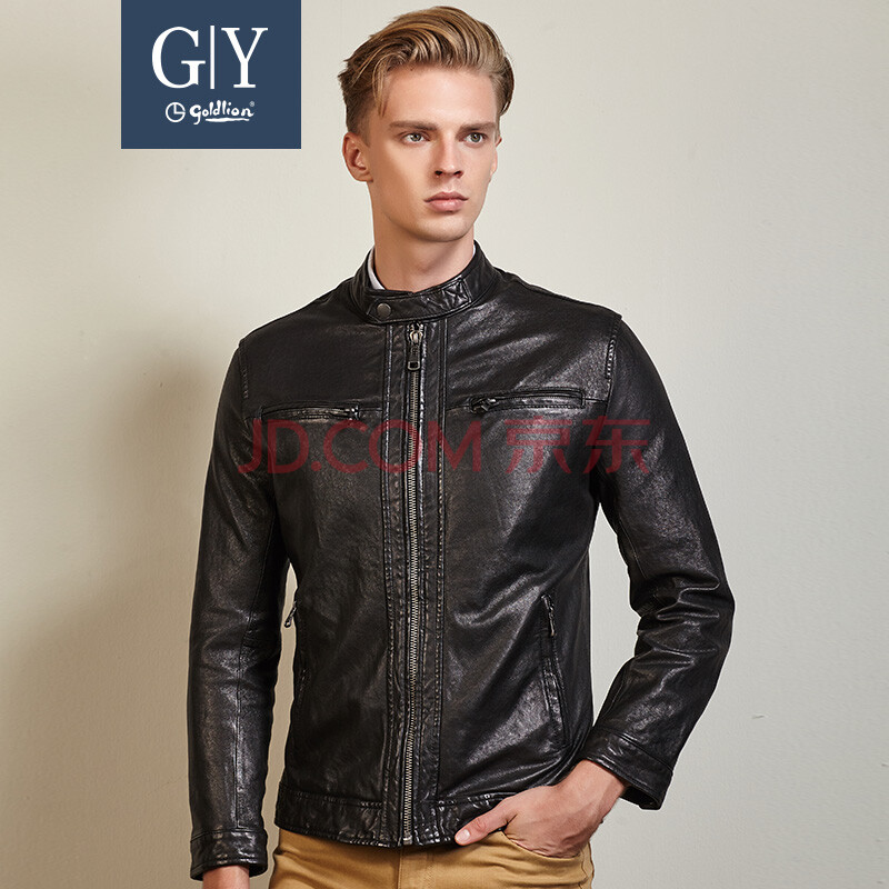 GYgoldlion/½ðÀûÀ´GY·þÊÎÄÐװƤÒÂÁ¢ÁìÇàÄêʱÉÐÃàÑòƤÇﶬÐÂÆ· ºÚÉ« M
