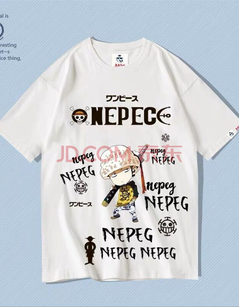 男夏季新品动漫周边ins潮牌半袖百搭索隆路飞涂鸦衣服潮流宽松圆领 tx