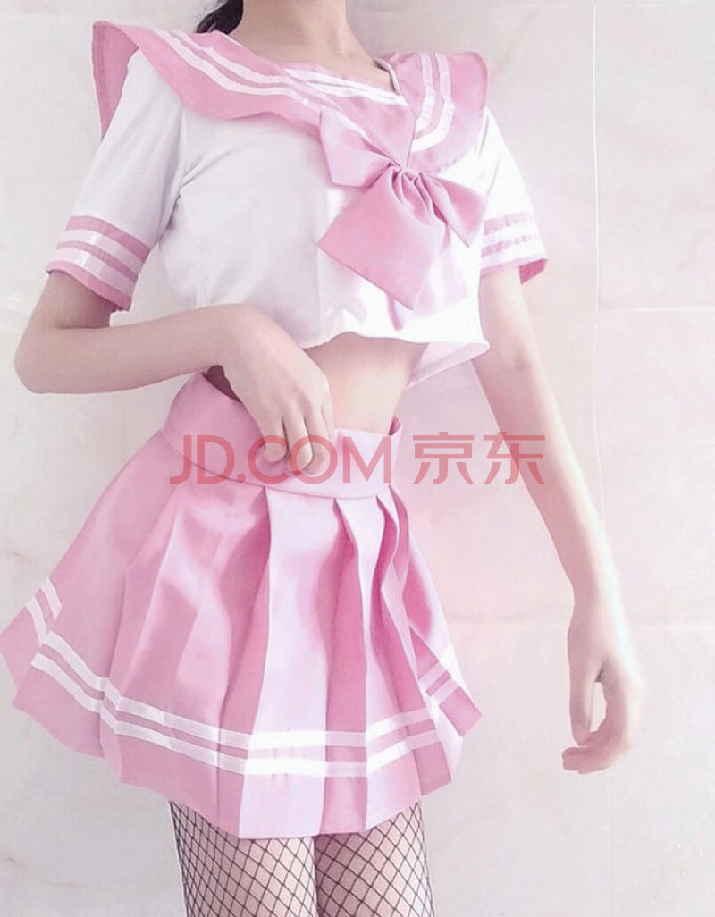 日系粉色软妹jk制服裙水手服日本短袖学生套装 白色渔网wa 制服