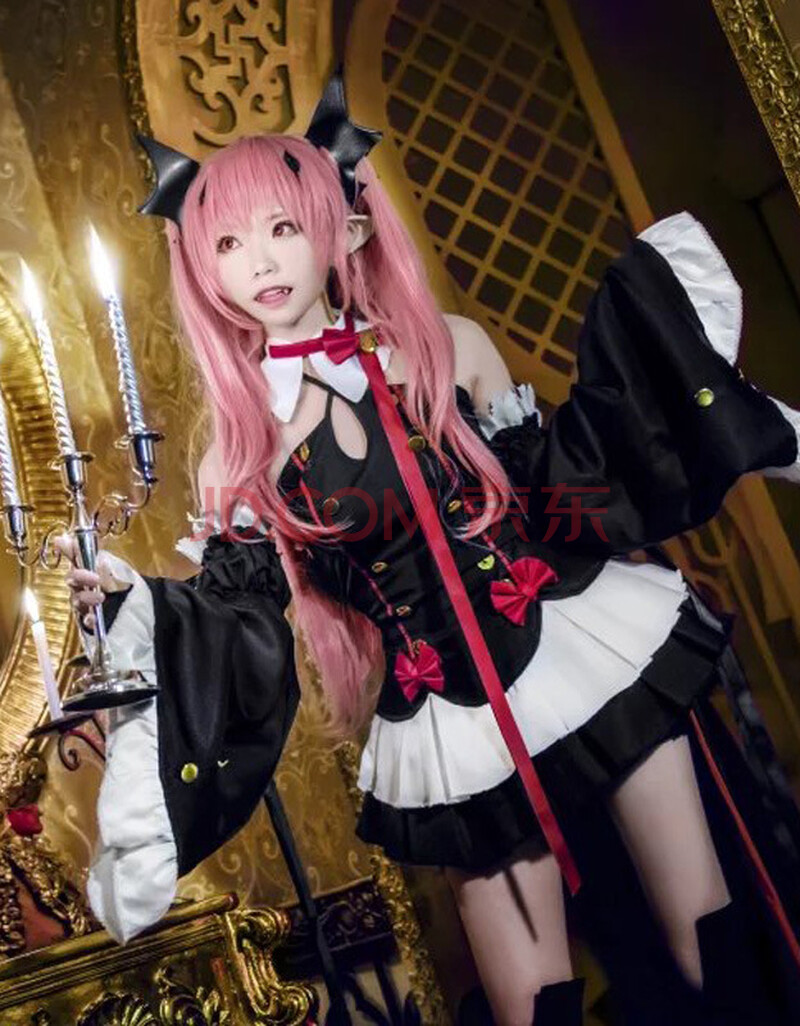 终结的炽天使女巫吸血鬼克鲁鲁采佩西cosplay连衣裙套装 黑色(套装a)