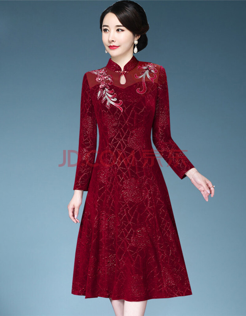 女儿结婚妈妈穿的服装嫁婚礼旗袍连衣裙洋气岳母高贵胖喜婆婆宴礼服