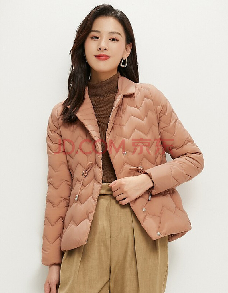 yaya鸭鸭羽绒服女2021冬季新款短款轻薄潮冬反季显瘦小个子时尚修身