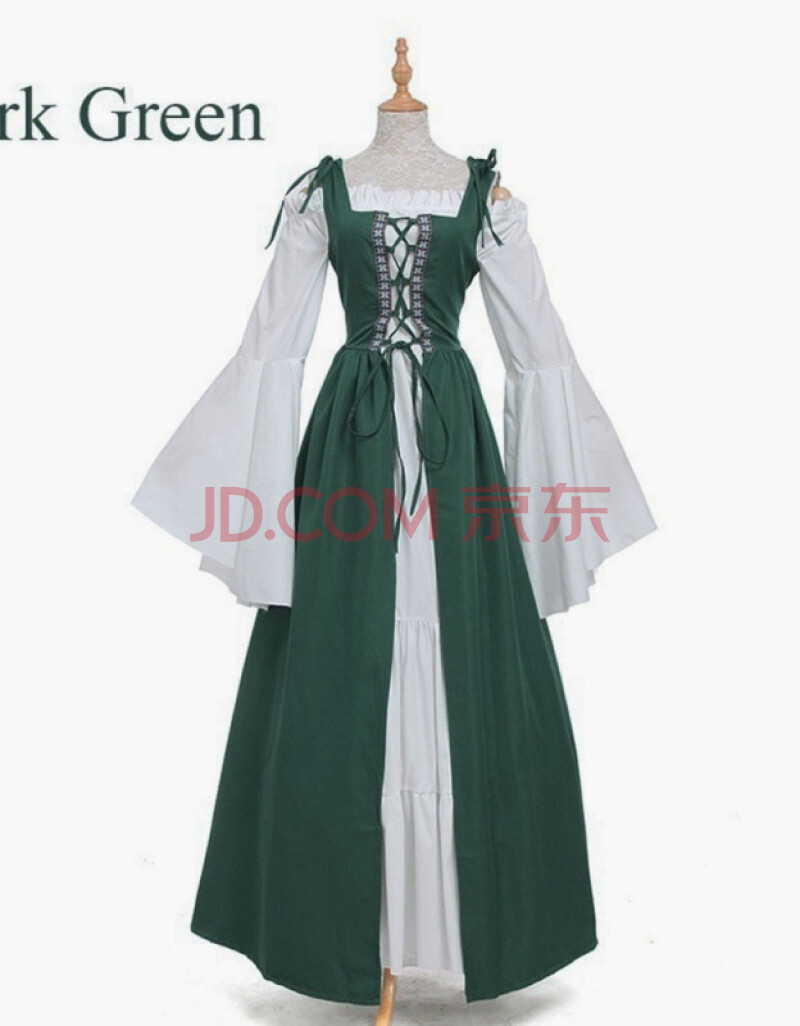 欧洲中世纪服装风束腰纪复古长裙戏剧演出服cos公主裙