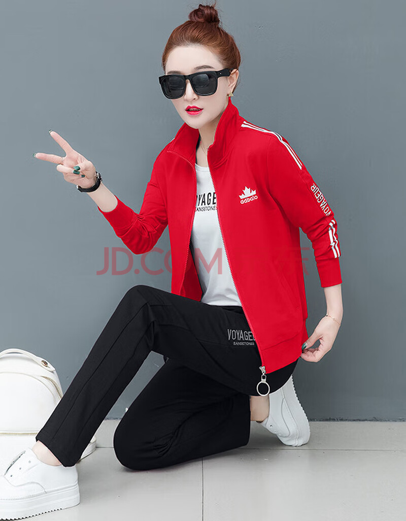 女士时尚休闲运动卫衣套装秋休闲运动套装女春秋季新款宽松韩版大码