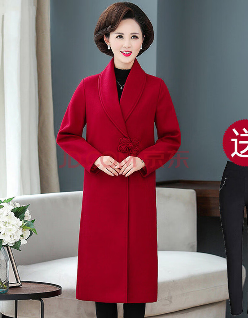 婚礼妈妈装冬款结婚妈妈礼服年轻参加婚礼高贵喜庆婚宴装秋冬装毛呢