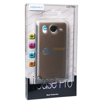 摩米士（MOMAX）HTC Desire HD软硬双色保护套 附送屏幕保护膜 透明边+透明黑底