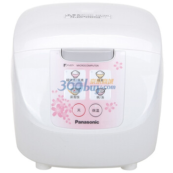 松下（Panasonic）电饭煲 SR-DF101-P 樱花粉色 3L远红外黑锅 一键通操作模式 操作面斜面设计