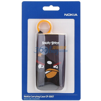 诺基亚（NOKIA）CP-3007（黑色）愤怒的小鸟精致保护套 适用于大多数诺基亚手机