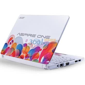 宏碁（acer）AOD270-261BLw 10.1寸笔记本电脑 （N2600 2G 320G 6芯锂电 摄像头 Win7) 彩球版