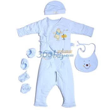 Disneybaby迪士尼宝宝丛林聚会新生儿六件套礼盒蓝色811413（52/40）