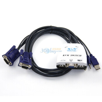 胜为（shengwei）2口USB KVM自动切换器 KS-72UA（线机一体式，支持音频输出，最高分辨率达2048×1536）