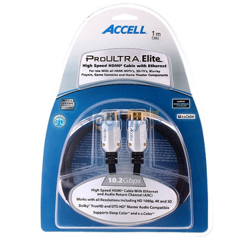 Accell （Accell ） B124C-003B-CN ProUltra Elite系列高速HDMI /以太网线缆 黑色