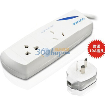 飞利浦（Philips）SPN2242WA/93 空调适用多功能插座 二位 3米 白