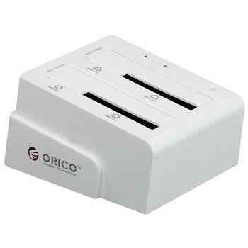 奥睿科（ORICO）6628SUS3-C 2.5/3.5寸SATA串口硬盘通用双硬盘座 脱机对拷/克隆 白