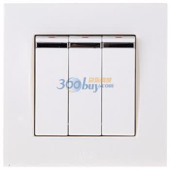 ABB由艺Uni-art系列象牙白三位单控带装饰线开关AU13353-WW