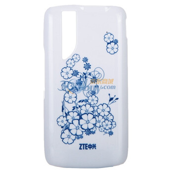 中兴（ZTE）SV811 原装手机PC保护壳_中国风花卉 瓷白 适用于中兴V880/U880/N880