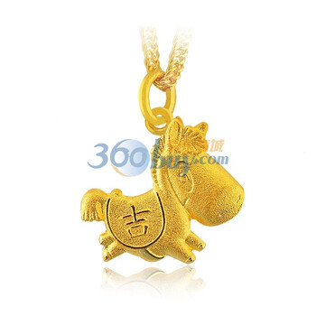 周生生 足金吉祥马吊坠 2.5克