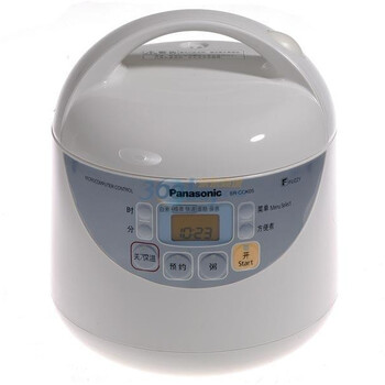 松下（Panasonic）电饭煲SR-CCK05-A 0.5L 蓝色 远红外两面黑锅 24小时时钟预约 橙色液晶屏