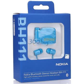 诺基亚（Nokia）BH-111蓝牙耳机（蓝色）适用于所有支持蓝牙的手机