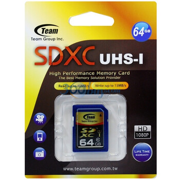 十铨科技（Team）64GB UHS-I SD存储卡（TG064G0SD3FX）