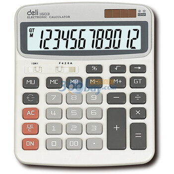 得力（Deli）1603-双电源12位数电子计算器