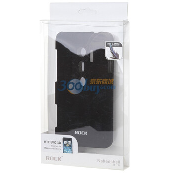 洛克（ROCK）HTC EVO 3D手机背壳 保护套 裸壳(黑色 超薄)