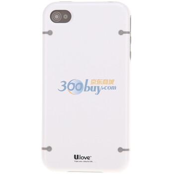 优乐（U.love）ICL02 iphone4/4S双层保护壳 保护套（赠高清膜） 白色