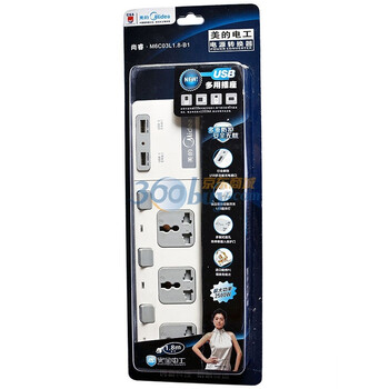 美的（Midea） 插座M6C03L1.8-B1 3孔线长1.8米USB,DC输出
