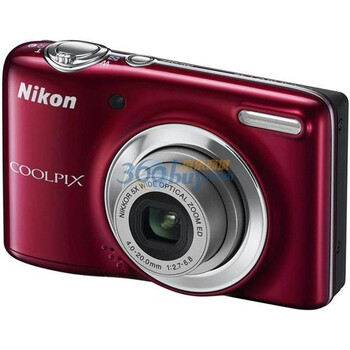 尼康（NIKON） Coolpix L25 便携数码相机 红色（1014万像素 3寸屏 5倍光变 28mm广角 智能人像）