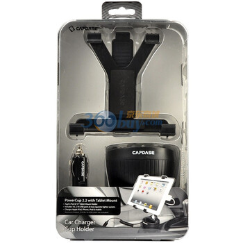 卡登仕（CAPDASE）双USB车充（CAAPIPAD-C301）多功能能量杯汽车充电器带支架 适用于new iPad/iPhone4S
